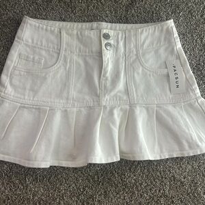 Pacsun White Ruffle Hem Skirt